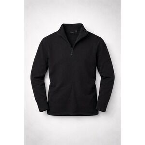 Structure Mens XL Merino Wool Quarter Zip Sweater Black Elbow Patch Hong Kong